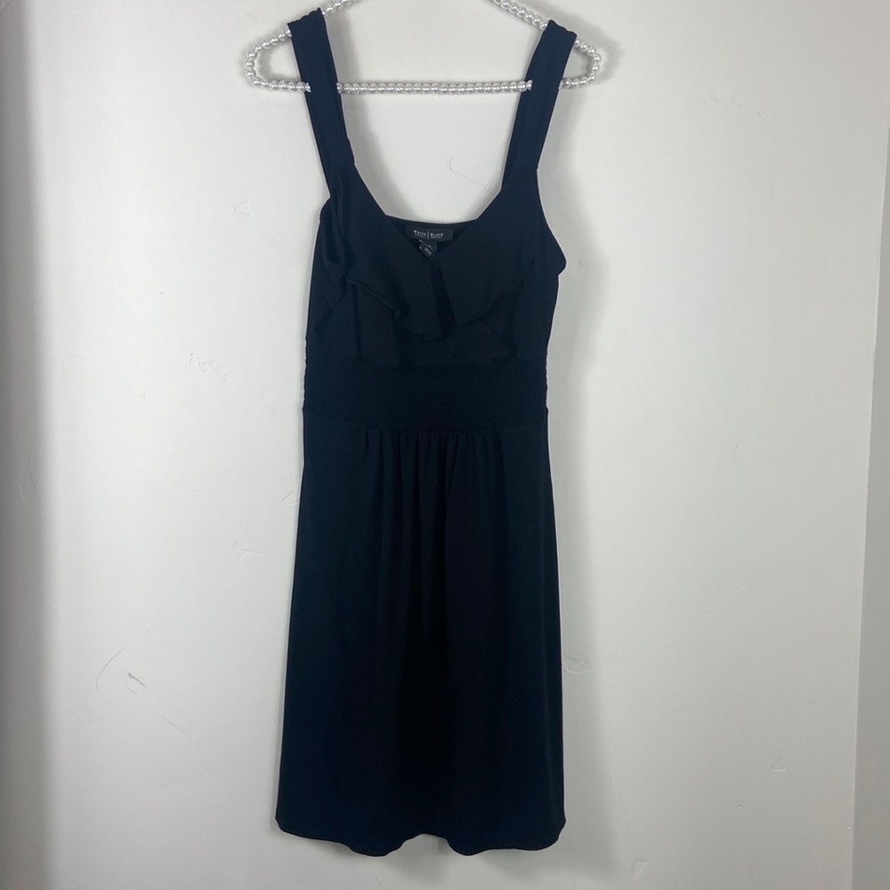 White House Black Market Black Cotton Empire waist Knit Dress Small
